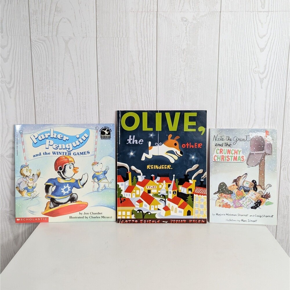 Three Christmas Or Winter Books Nate The Great Parker The Penguin Olive Reindeer